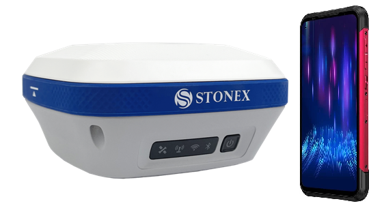 STONEX S850+ - GNSS RTK přijímač s IMU (korekce náklonu), s kontrolérem iGET Blackview GBV7100 a SW Cube-a - kompletní sada