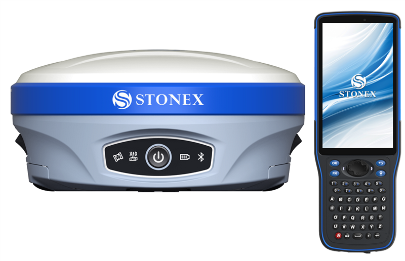 STONEX S900+ - vysoce přesný 1408 kanálový GNSS RTK přijímač s IMU (korekce náklonu), s kontrolérem SH5A a SW Cube-a - kompletní sada