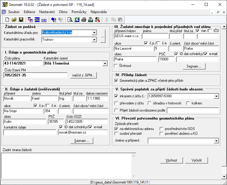 GEOMETR 21.0 upgrade z 19.0 Win