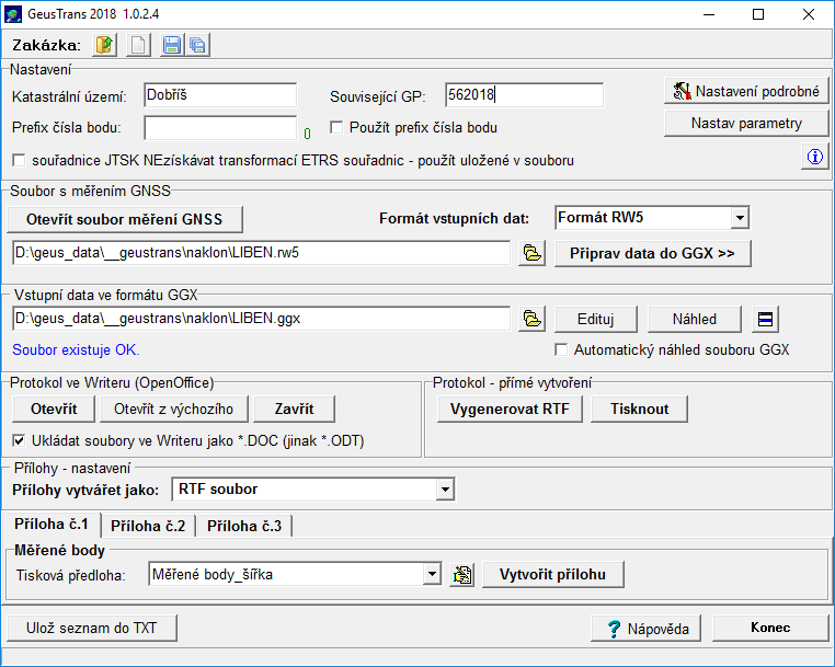 SW GeusTrans 2018 verze 1.0, upgrade z verze 2014