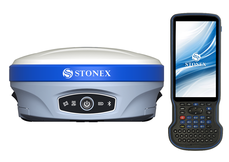 STONEX S900 - použitý GNSS RTK přijímač s IMU (s korekcí náklonu) s novým kontrolerem S55 a SW Cube-a (GPS,GLONASS,GALILEO,BEIDOU) - kompletní sada